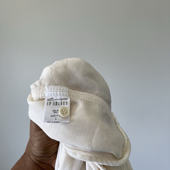 CP Shades x Gorsuch Catrin Washed Velvet Shirt Silk Ivory L Button Front NEW - Picture 5 of 6